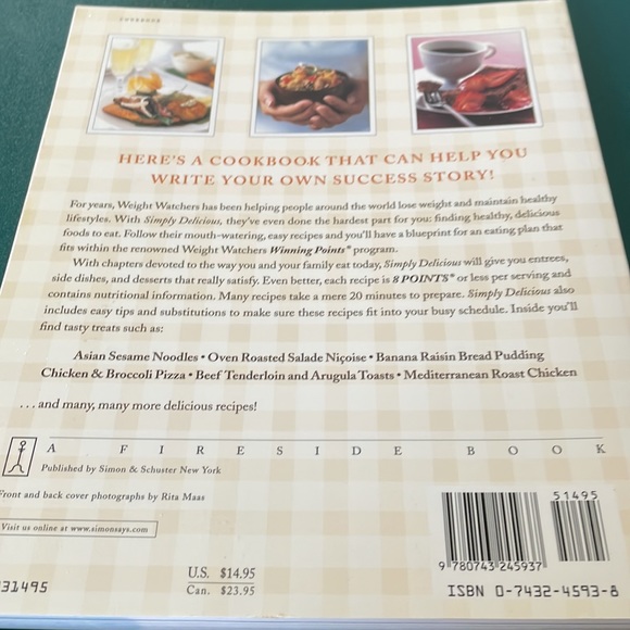 😀 BOOK RECIPES Excellent Condition Paperback WW’s Simply Delicious Recipes - Picture 2 of 5